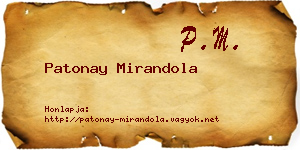 Patonay Mirandola névjegykártya